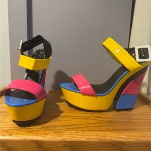 Vibrant Multicolor Platform Sandals